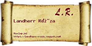 Landherr Róza névjegykártya